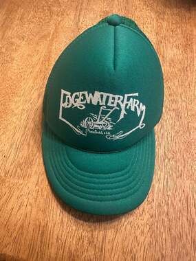 Vintage Edgewater Farm Plainfield NH Green Snapback Mesh Trucker Hat